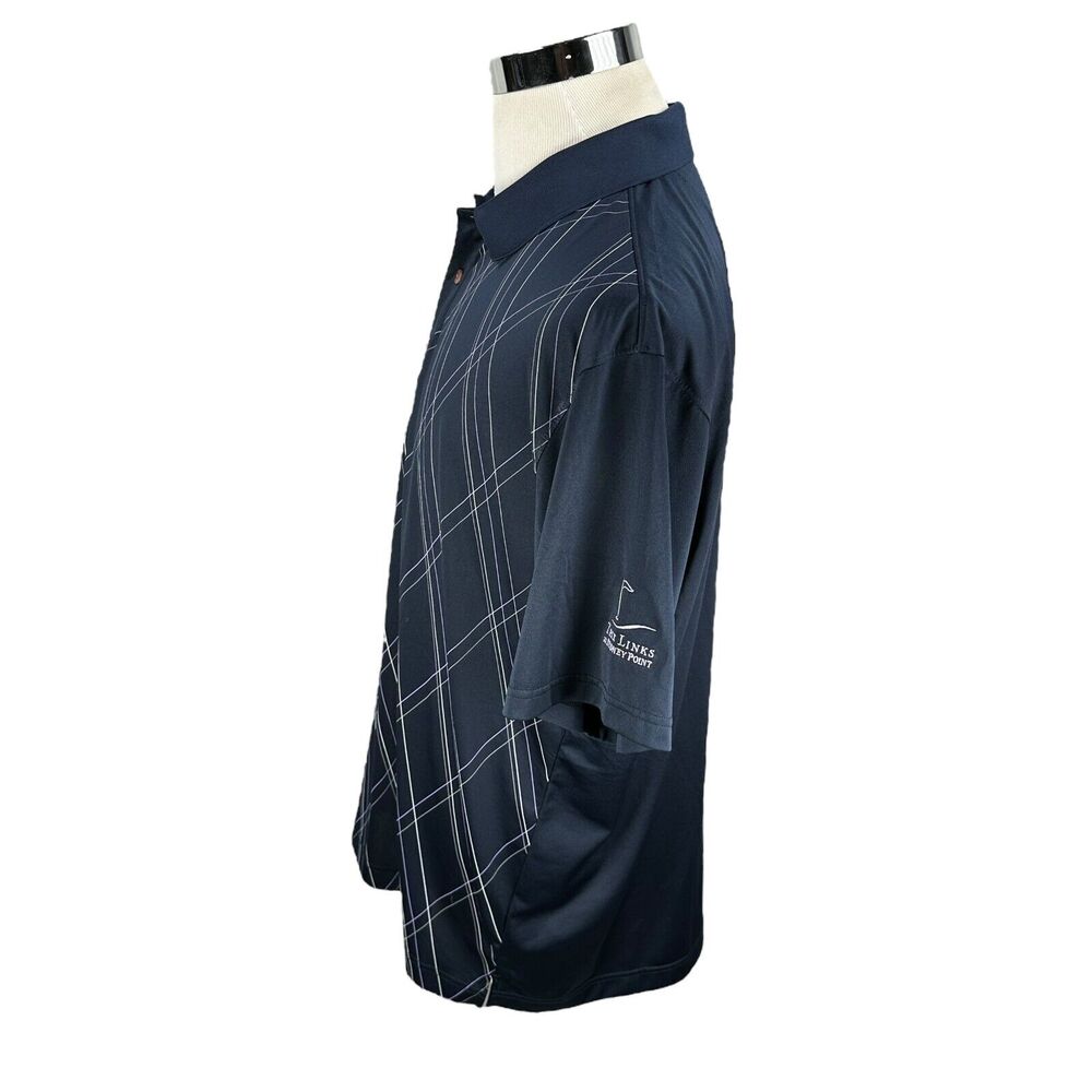 Page Tuttle Polo Shirt Mens XL‎ Stoney Point The Links Striped Golf Navy Blue - Picture 3 of 10